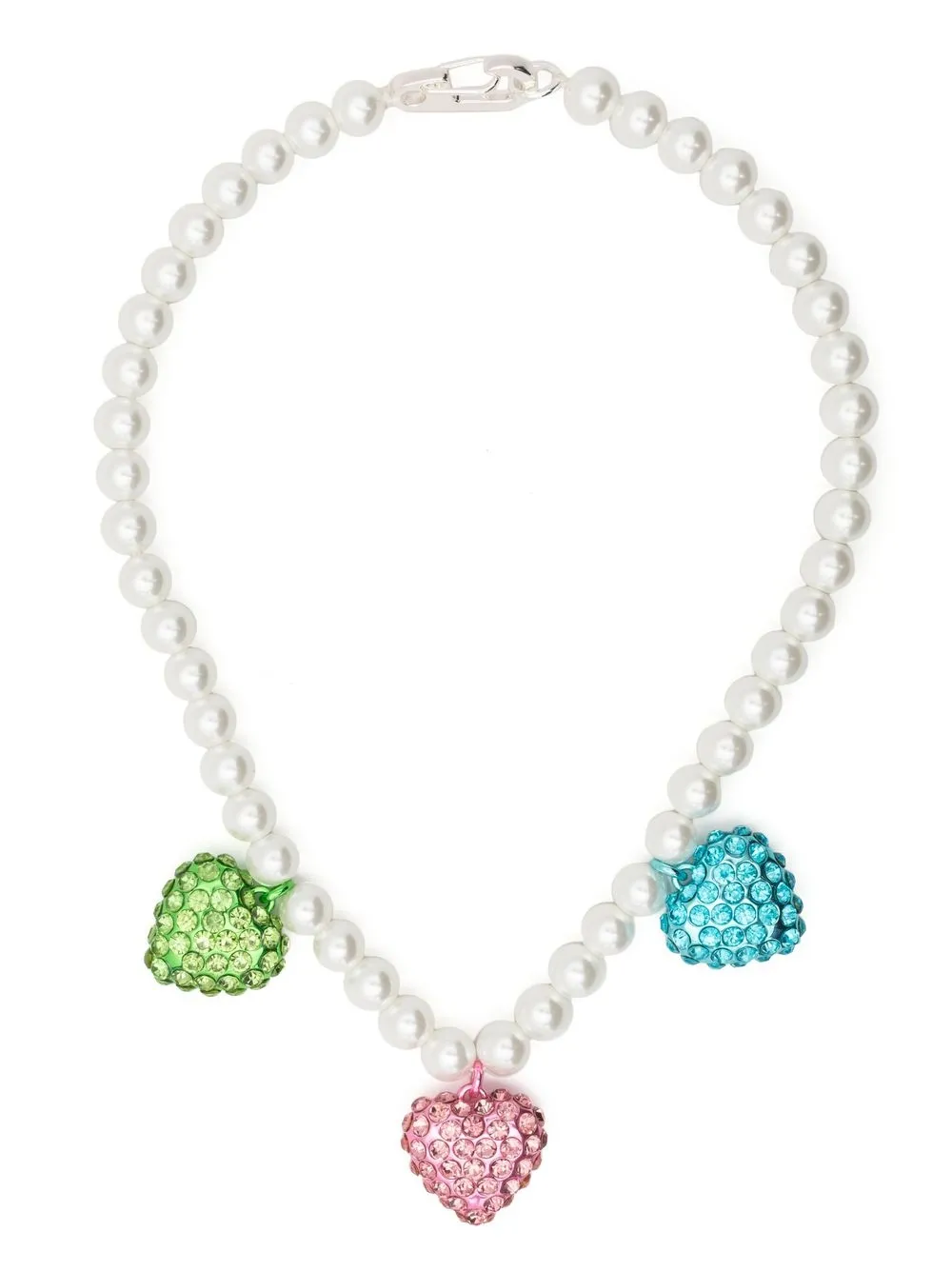 

Bimba y Lola embellished heart-charm necklace - Blanco