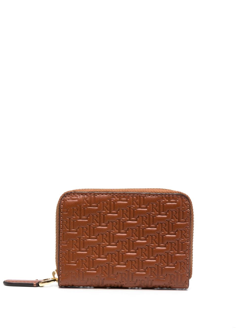 Lauren Ralph Lauren Embossed Logo-print Leather Wallet In Brown