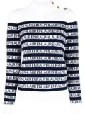 Lauren Ralph Lauren striped mock-neck jumper - White