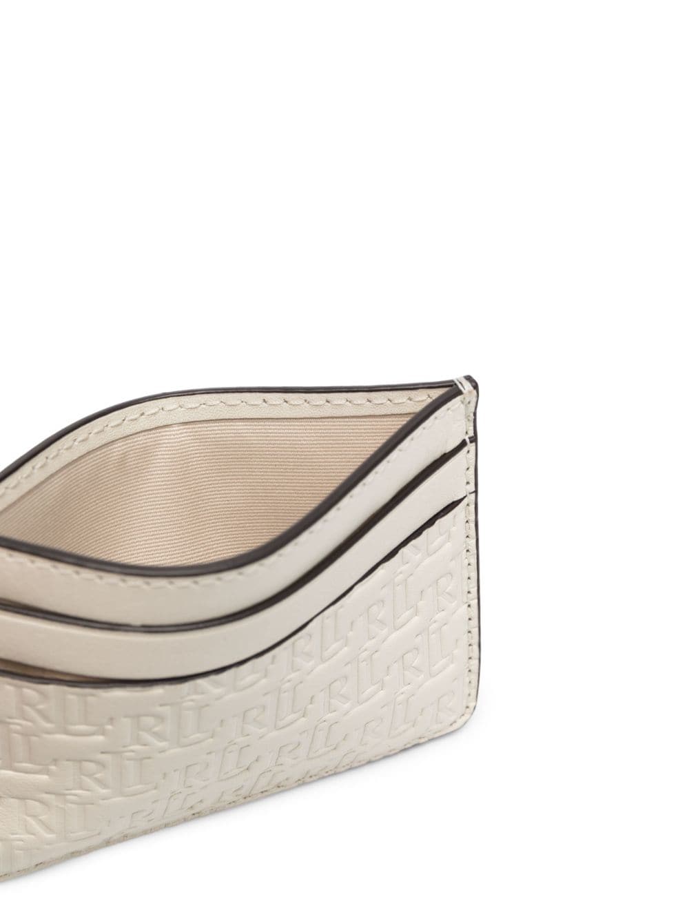 Shop Lauren Ralph Lauren Embossed-logo Leather Wallet In Neutrals