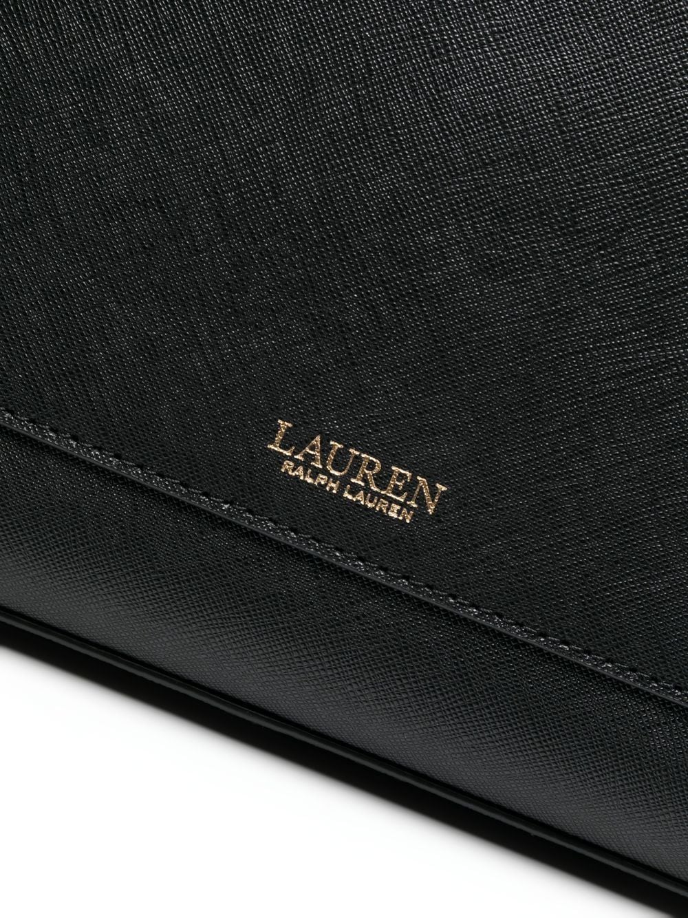 Shop Lauren Ralph Lauren Hanna Leather Satchel Bag In Schwarz