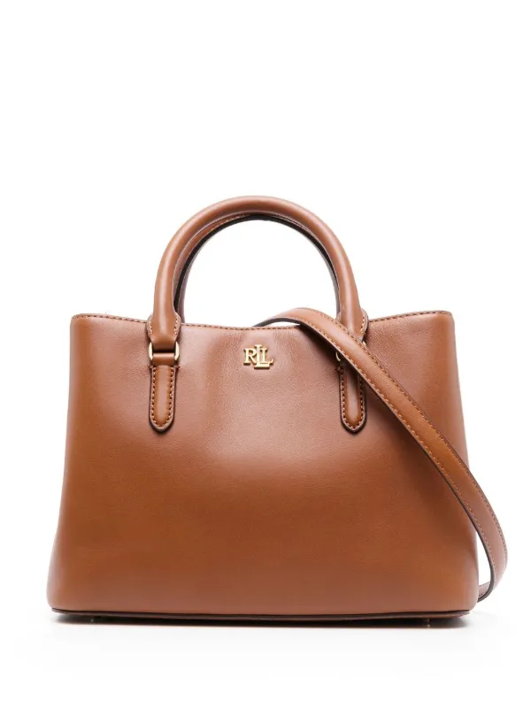 Lauren Ralph Lauren Marcy 26 Leather Tote Bag Brown FARFETCH ID