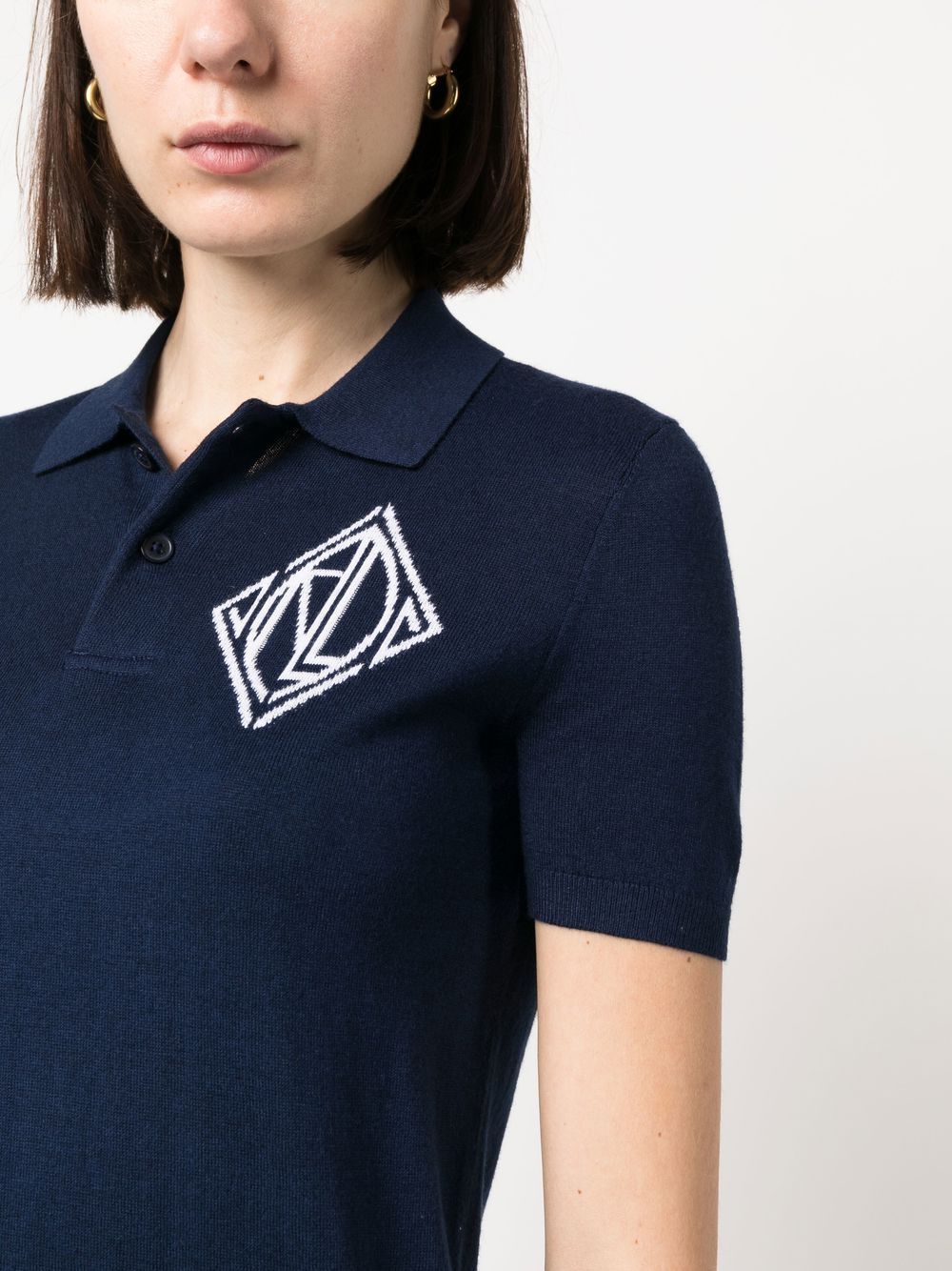 Shop Lauren Ralph Lauren Vrajaija Graphic Polo Shirt In Blau