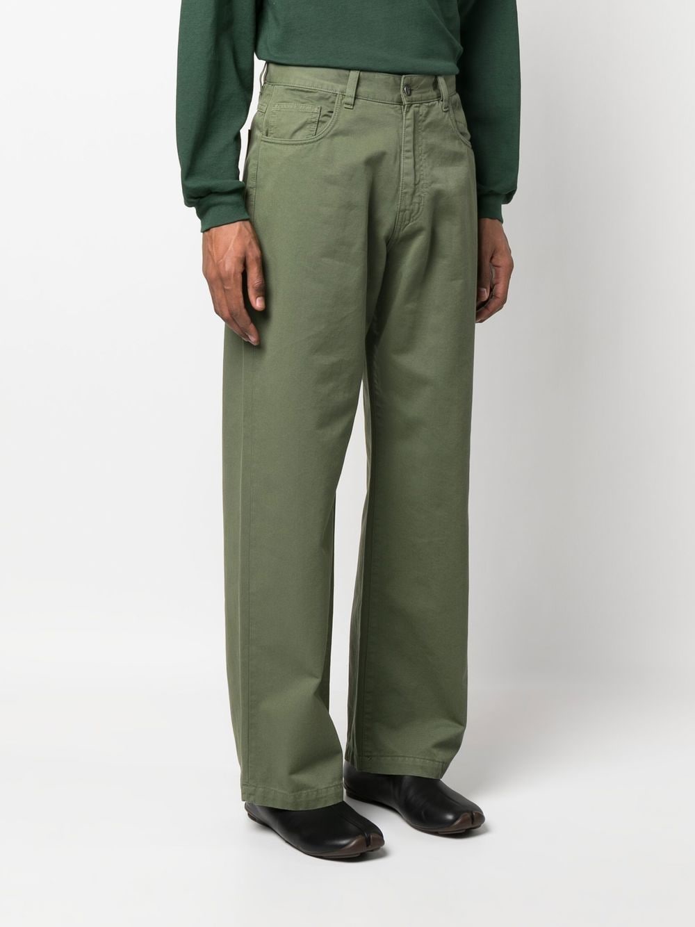 Shop Société Anonyme Mid-rise Straight Trousers In Green