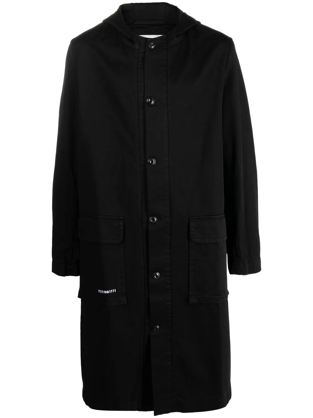 

Société Anonyme hooded single-breasted coat - Black