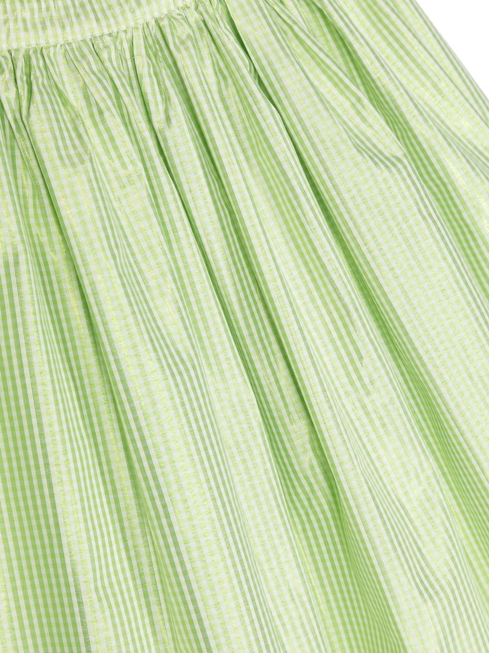 Shop Molo Gingham Shimmery Skirt In Green