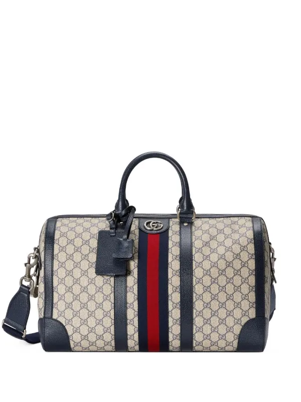 Gucci Savoy large duffle bag in dark blue leather