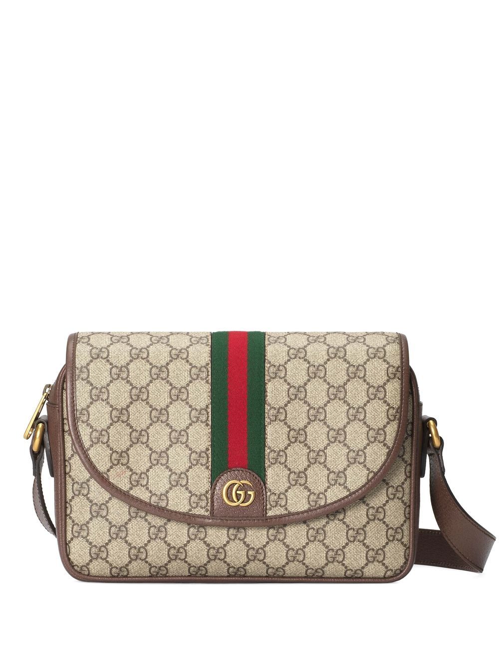Gucci Ophidia Gg Printed Messenger Bag In Beige,brown