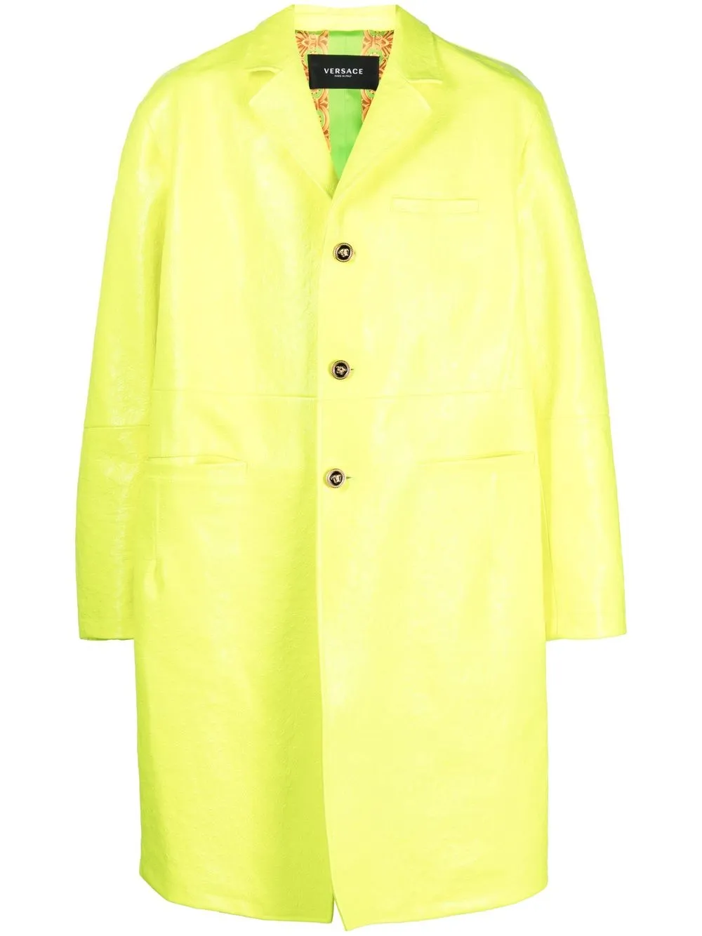 

Versace single-breasted leather coat - Green