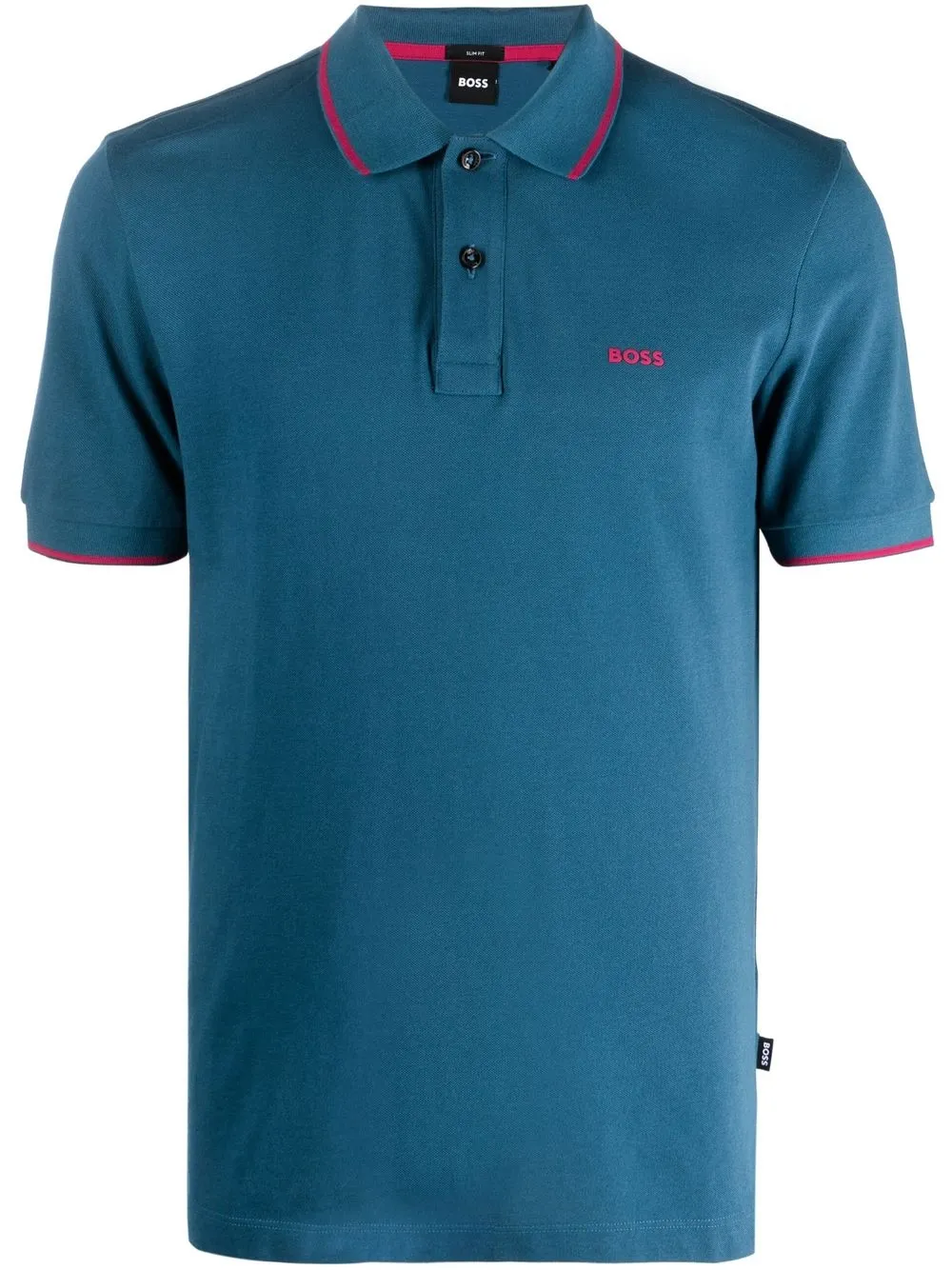 

BOSS logo-print polo shirt - Blue