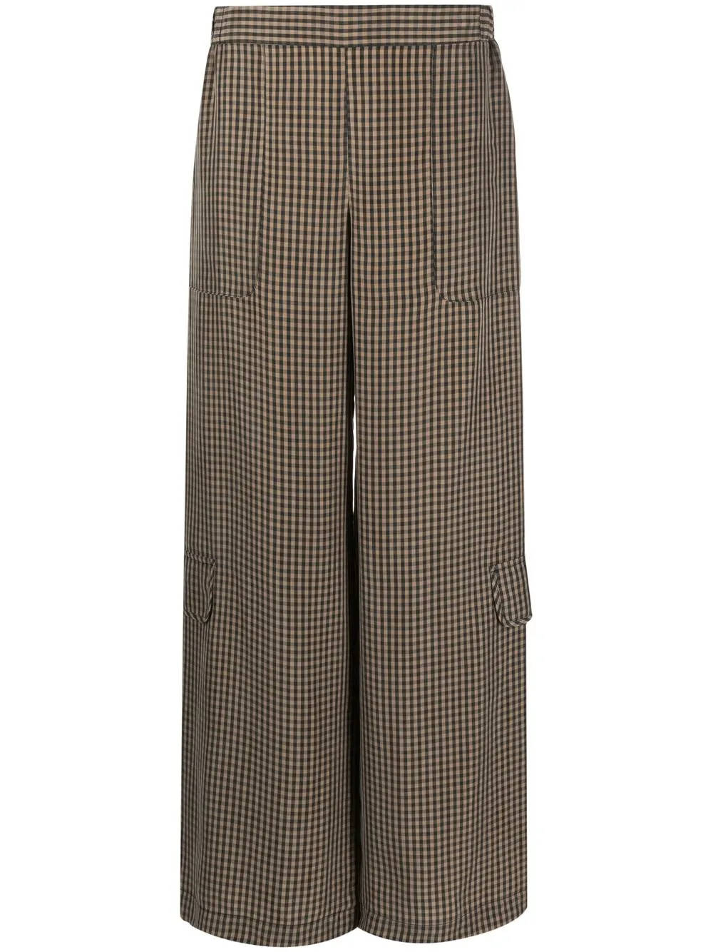 

Bimba y Lola pantalones anchos con motivo de cuadros gingham - Marrón