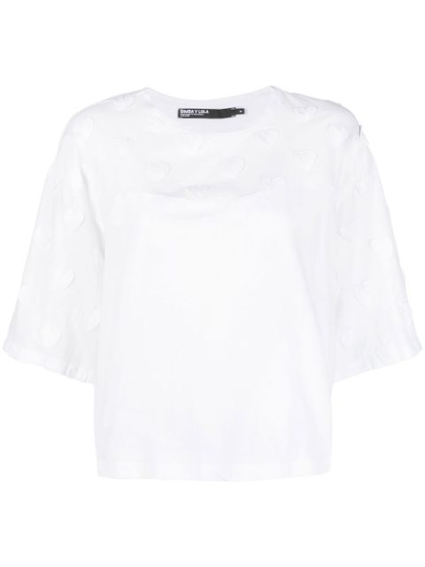 Bimba y Lola - heart-applique cotton T-shirt