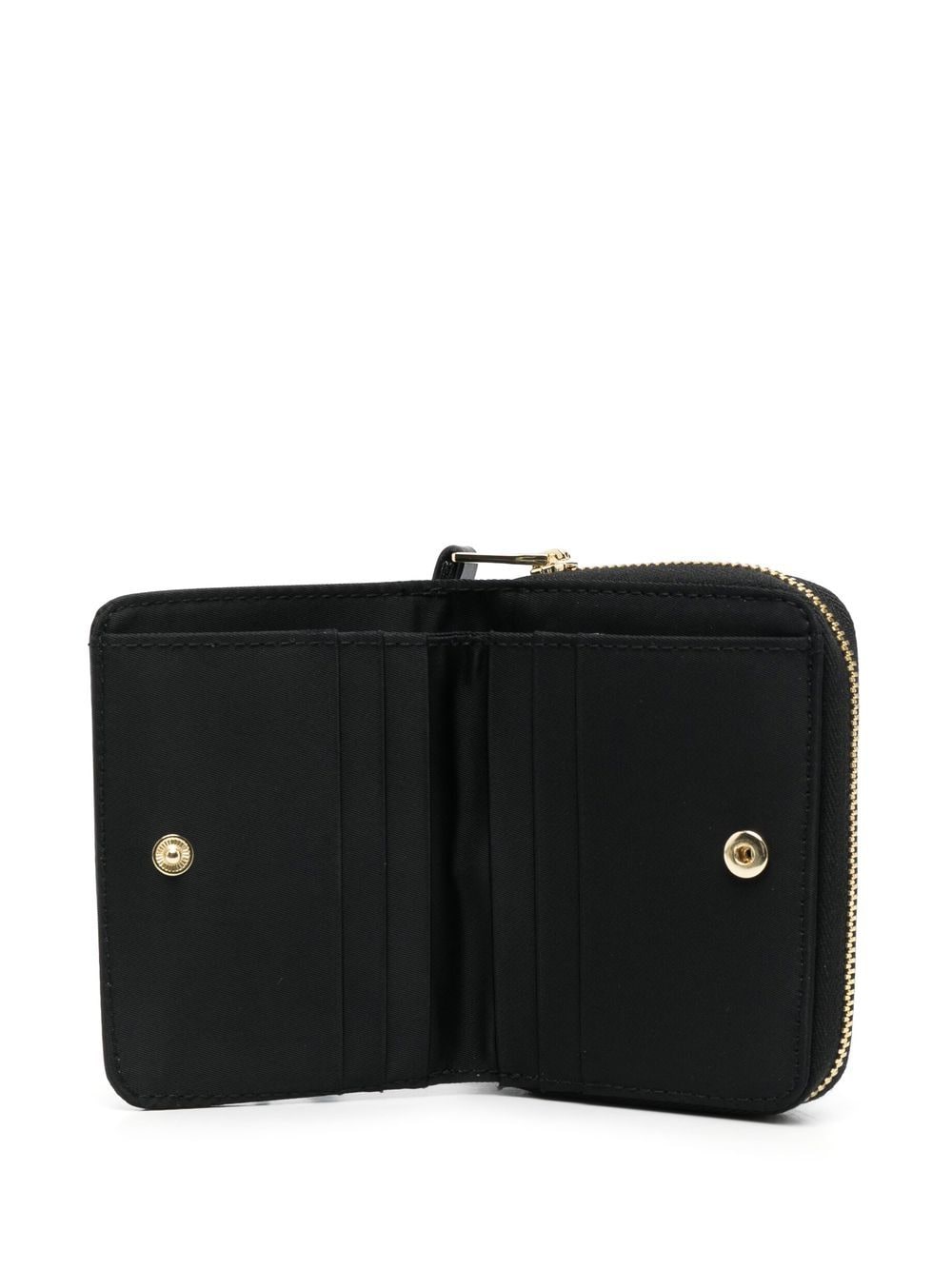 Bimba y Lola logo-plaque zipped wallet, Black