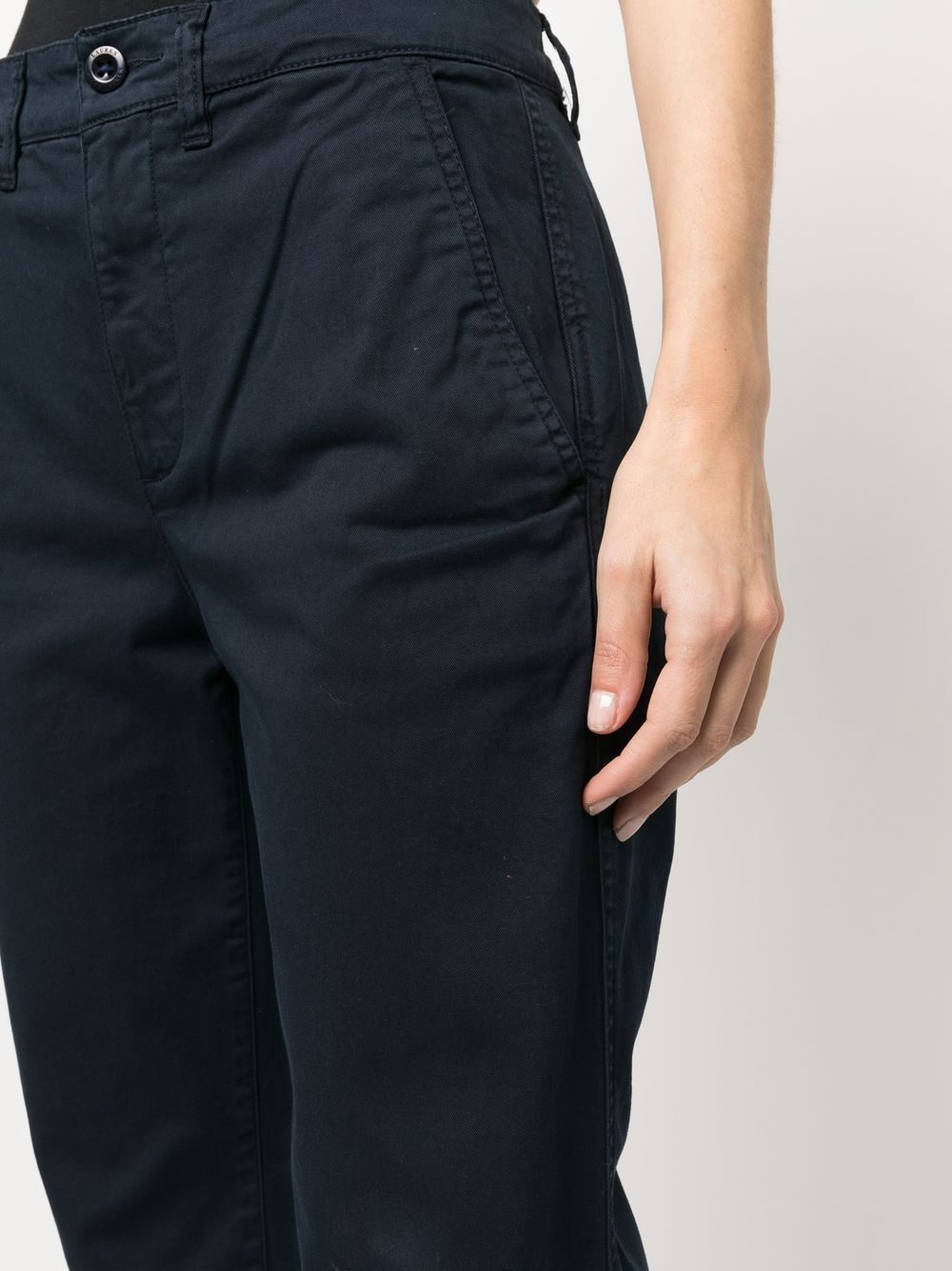 Shop Lauren Ralph Lauren Slim-fit Cotton Trousers In Blau