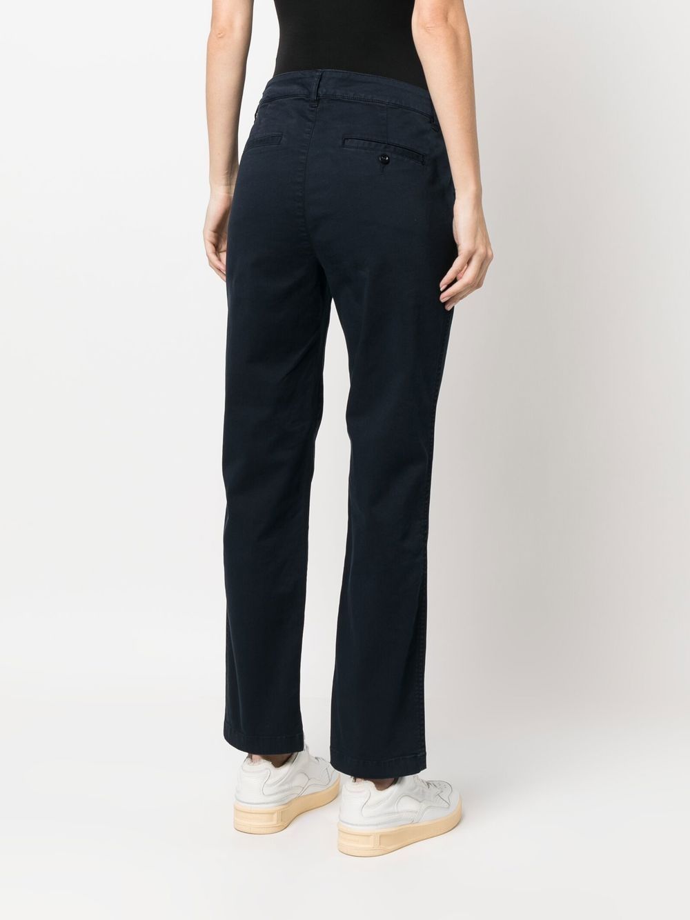 Shop Lauren Ralph Lauren Slim-fit Cotton Trousers In Blau