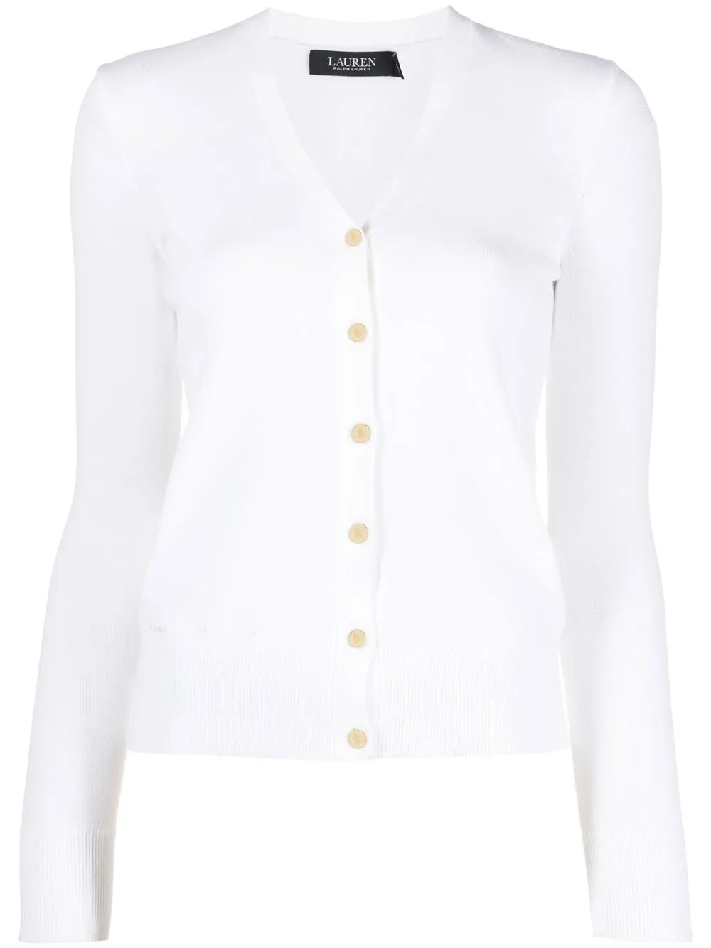 Lauren Ralph Lauren Denzel V-neck Cardigan In Weiss