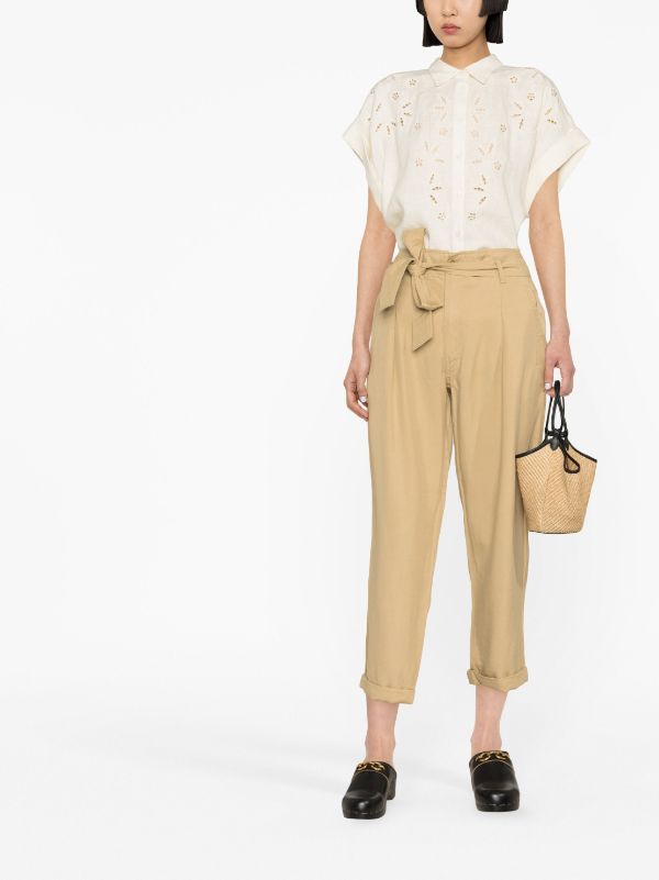 Stone Belted Casual Crop Trouser  WHISTLES 