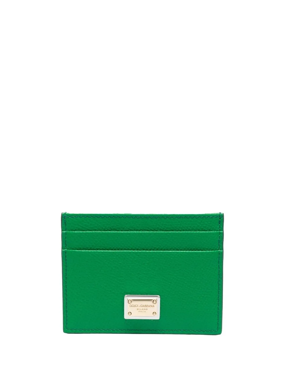 

Dolce & Gabbana logo-plaque leather cardholder - Green