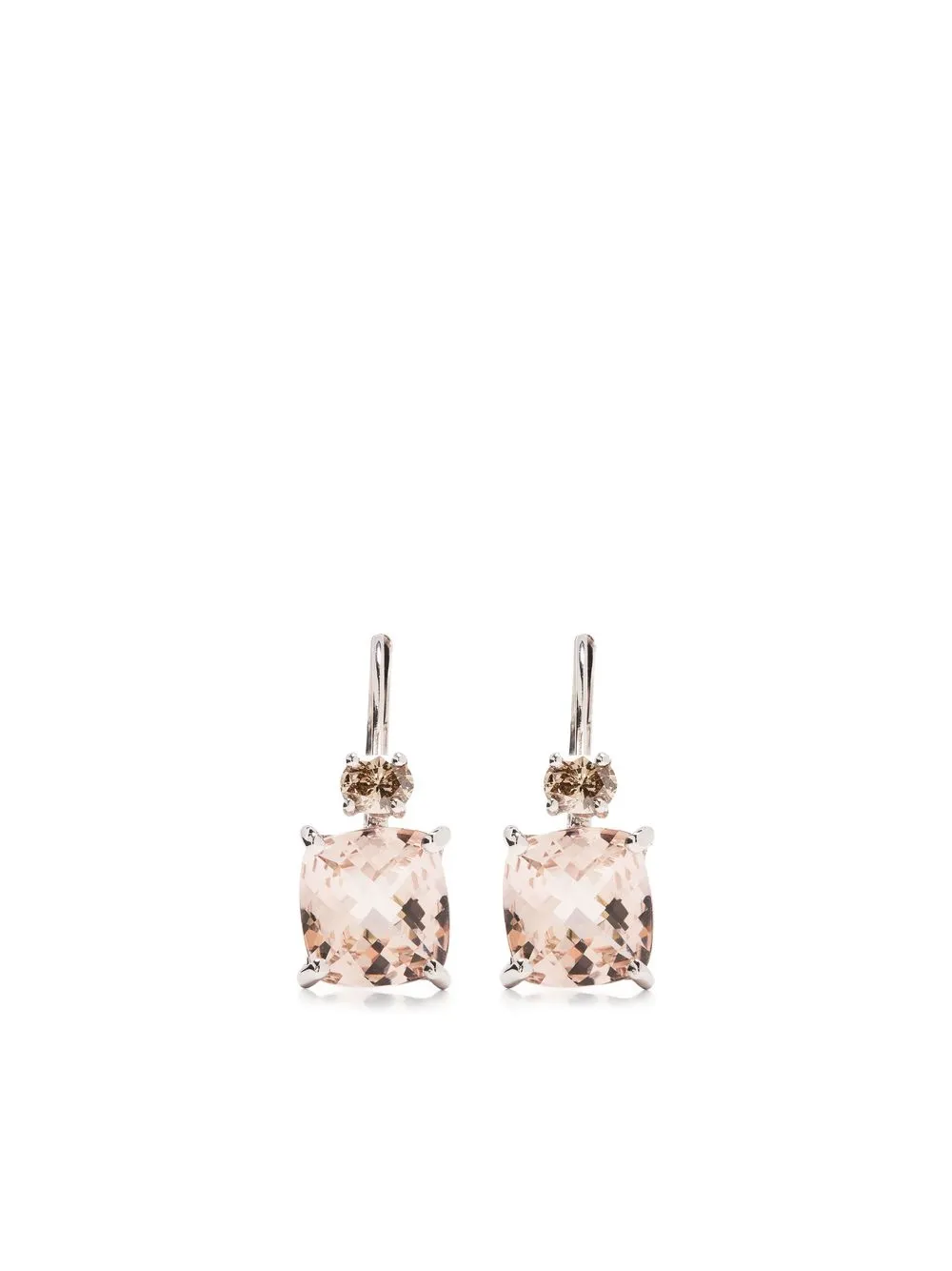 18kt white gold diamond and morganite earrings