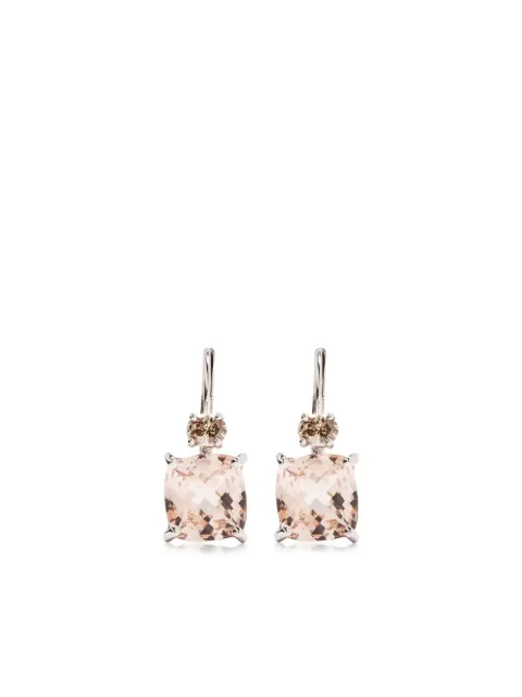 Wouters & Hendrix Gold 18kt white gold diamond and morganite earrings