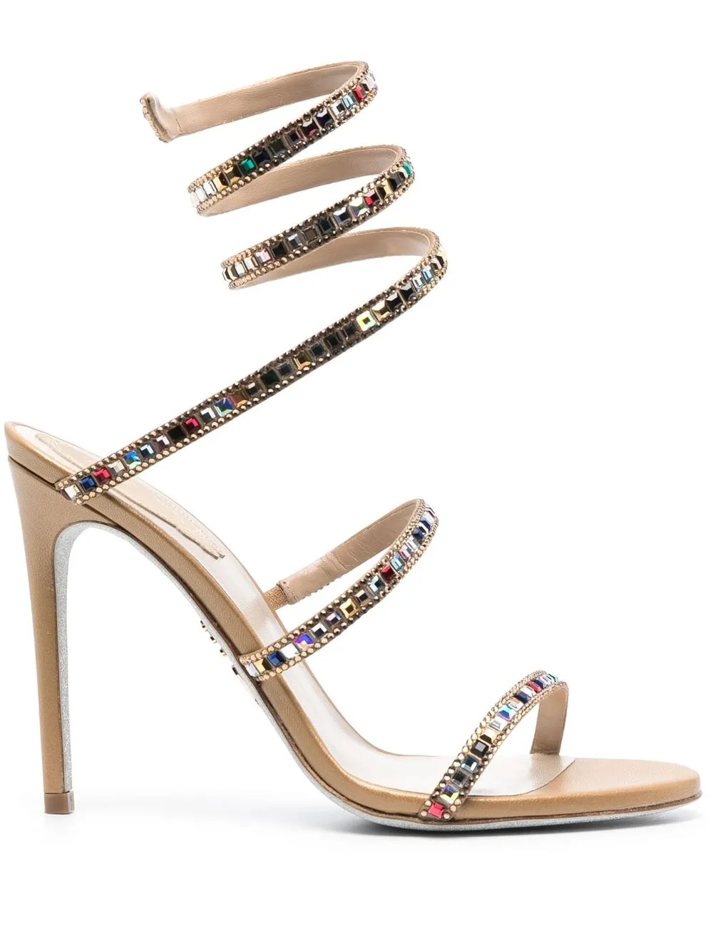 

René Caovilla 110mm crystal-strap sandals - Gold