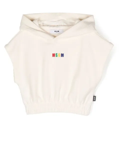 MSGM Kids cap-sleeves hooded pullover