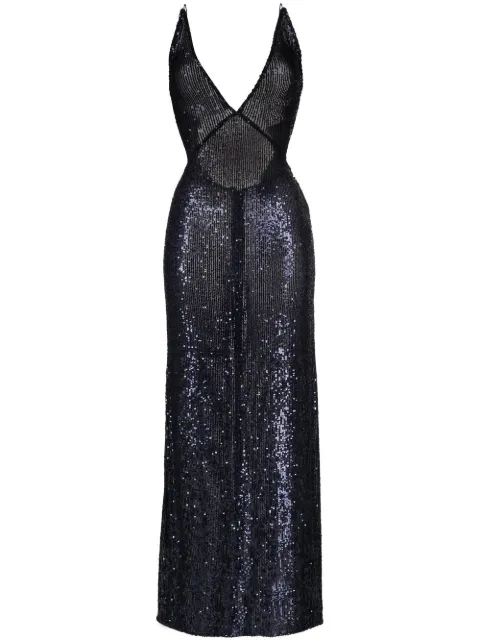 NERVI sequin-embellished V-neck gown