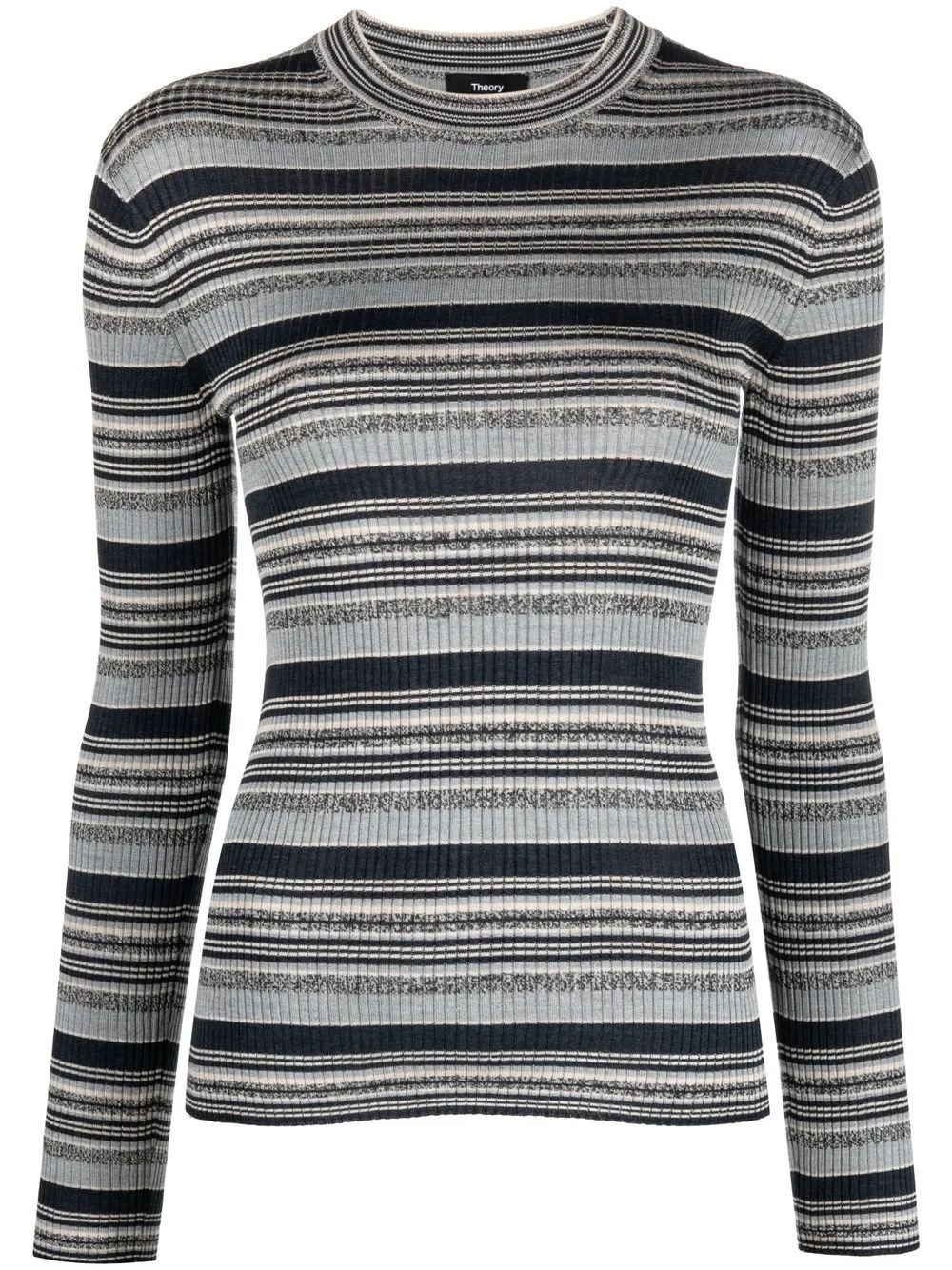 

Theory striped crew-neck jumper - Blue