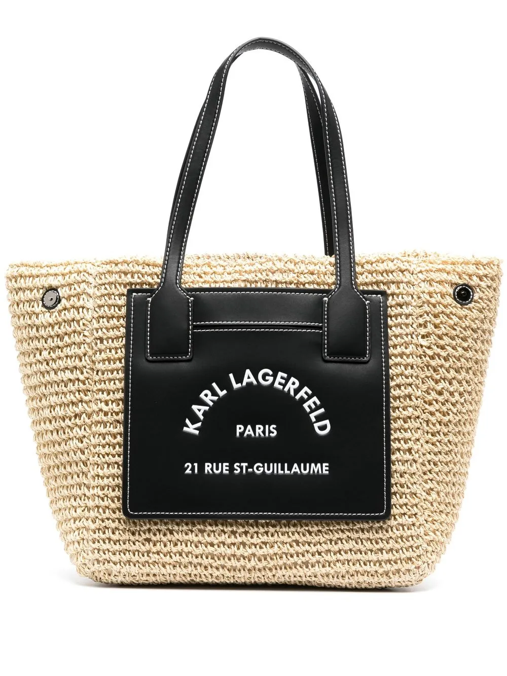 

Karl Lagerfeld Rue St-Guillaume raffia tote - Neutrals