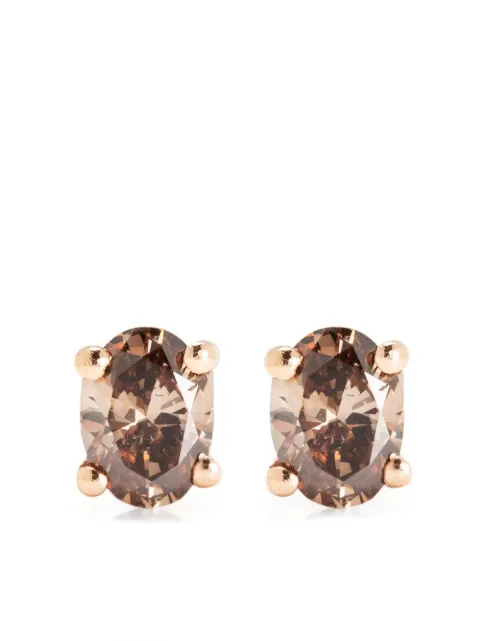 Wouters & Hendrix Gold Orecchini a bottone in oro rosa e giallo 18 carati con diamanti