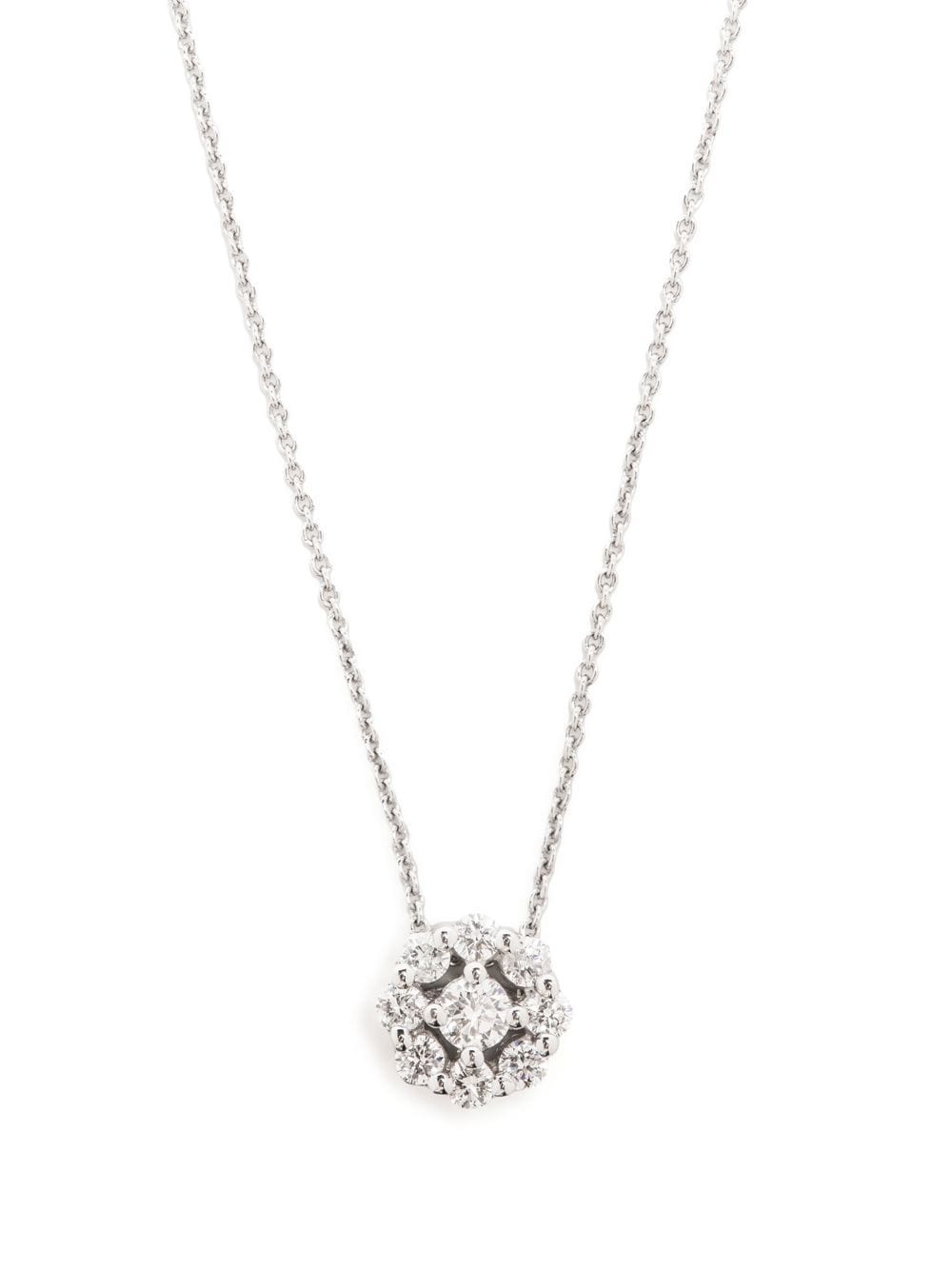 Wouters & Hendrix Gold 18kt White Gold White Diamond Necklace In Silver