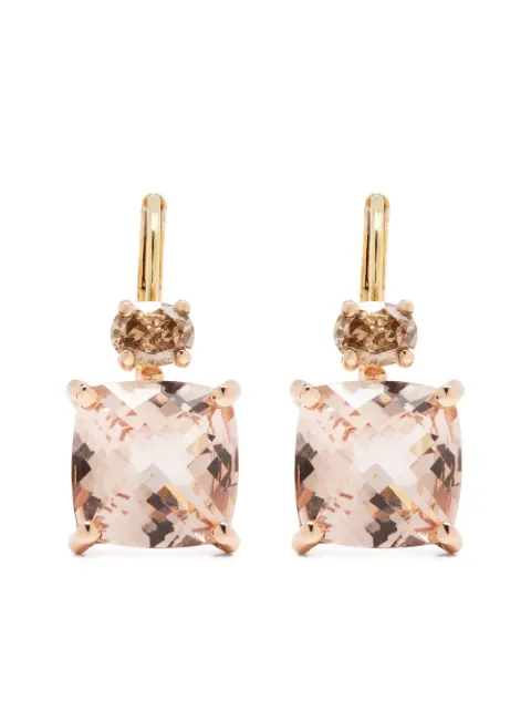 Wouters & Hendrix Gold 18kt rose gold diamond and morganite earrings