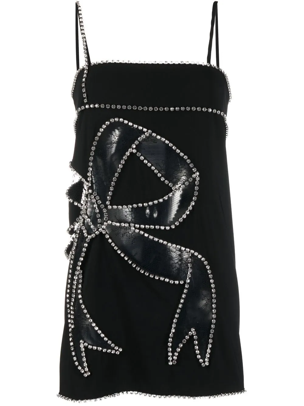 

Dsquared2 crystal-embellished lace-panelled minidress - Black