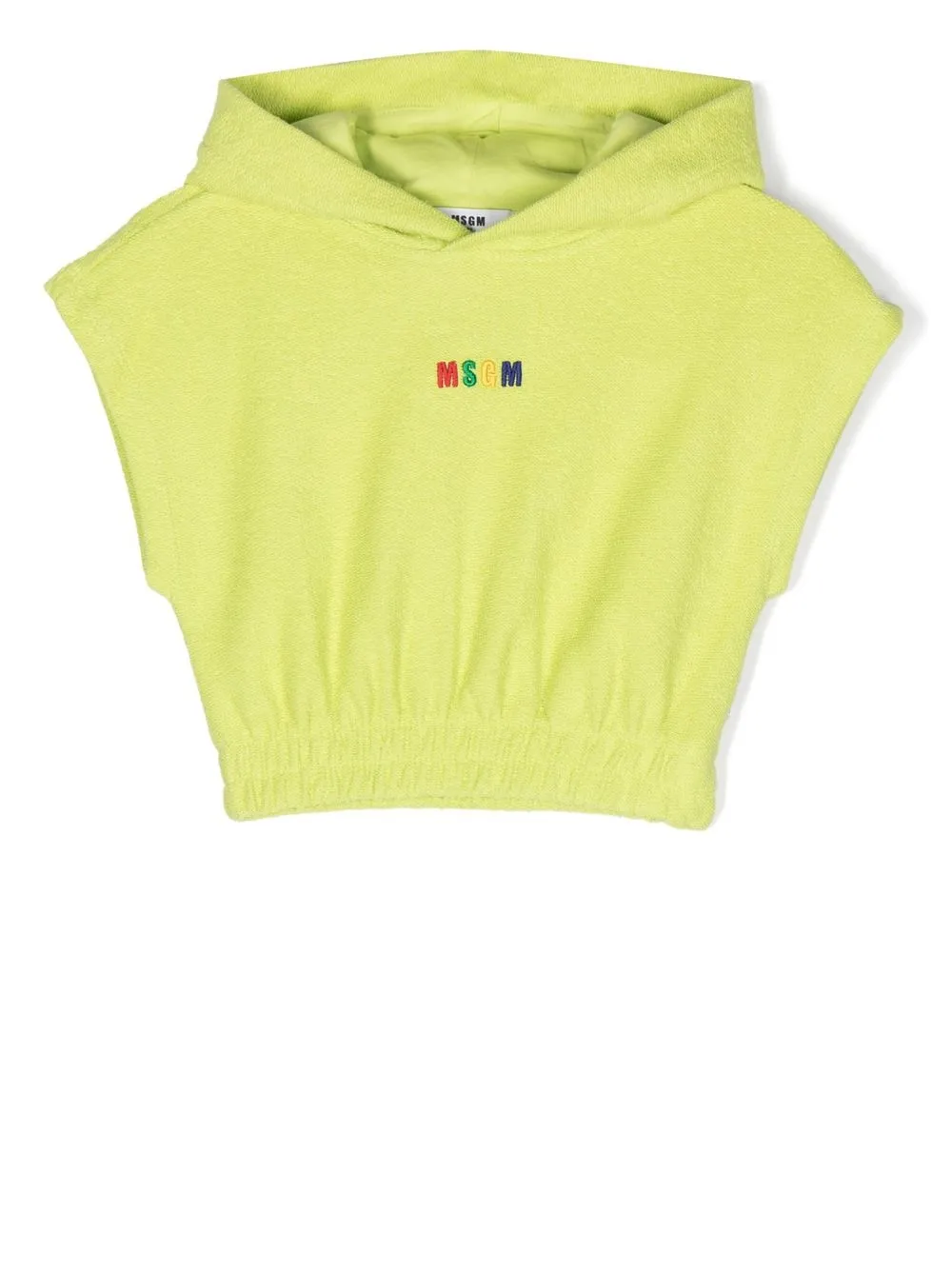 

MSGM Kids suéter manga corta con capucha - Verde
