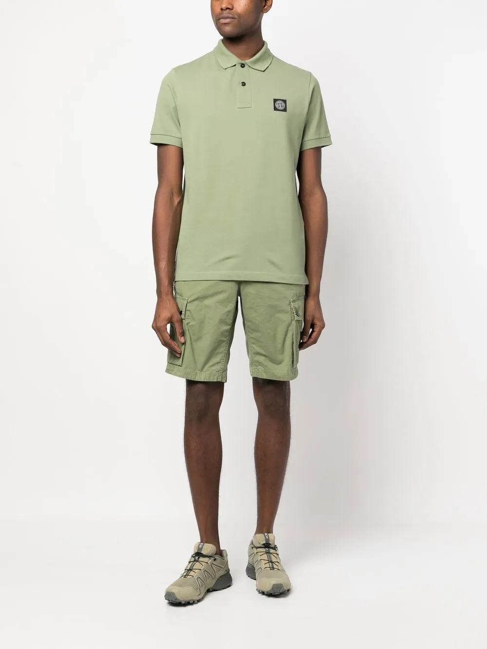 Stone Island Poloshirt met logopatch - Groen