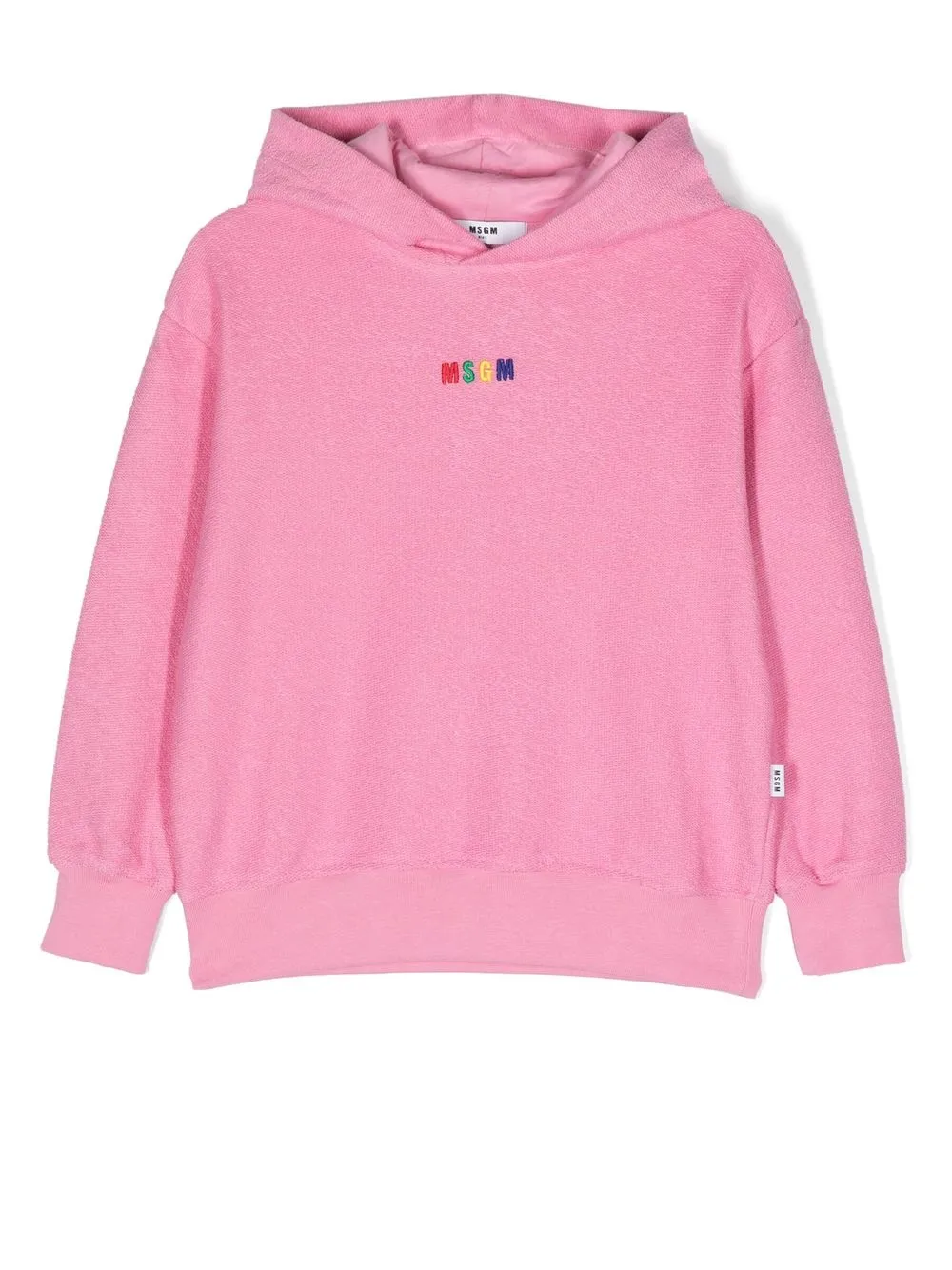 

MSGM Kids hoodie con logo bordado - Rosado