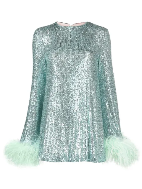 NERVI sequin-embellished feather mini dress