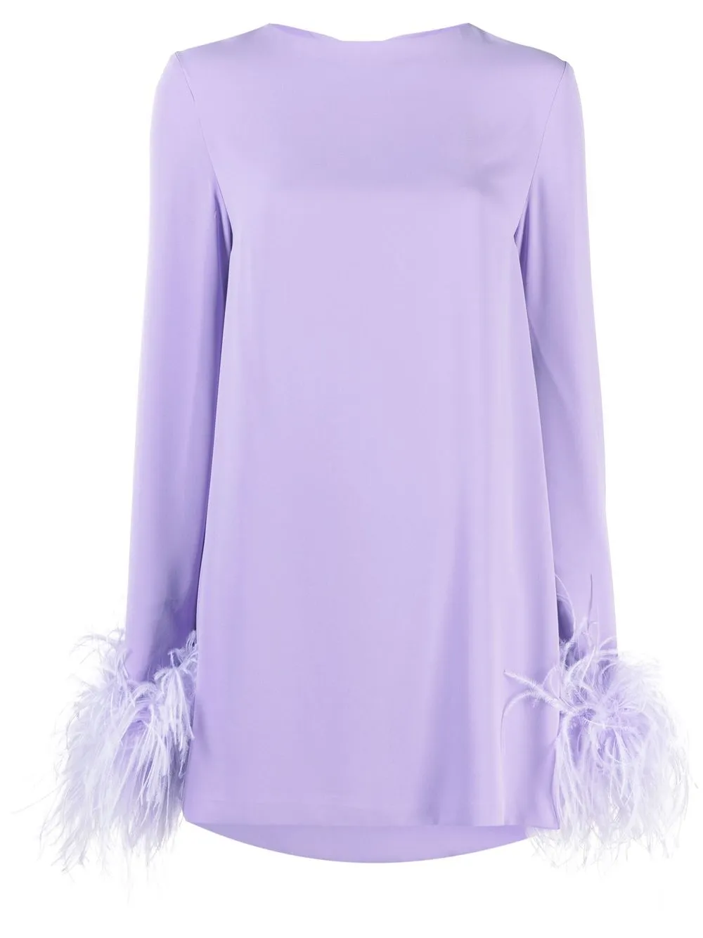 

NERVI feather-trim detail mini dress - Purple