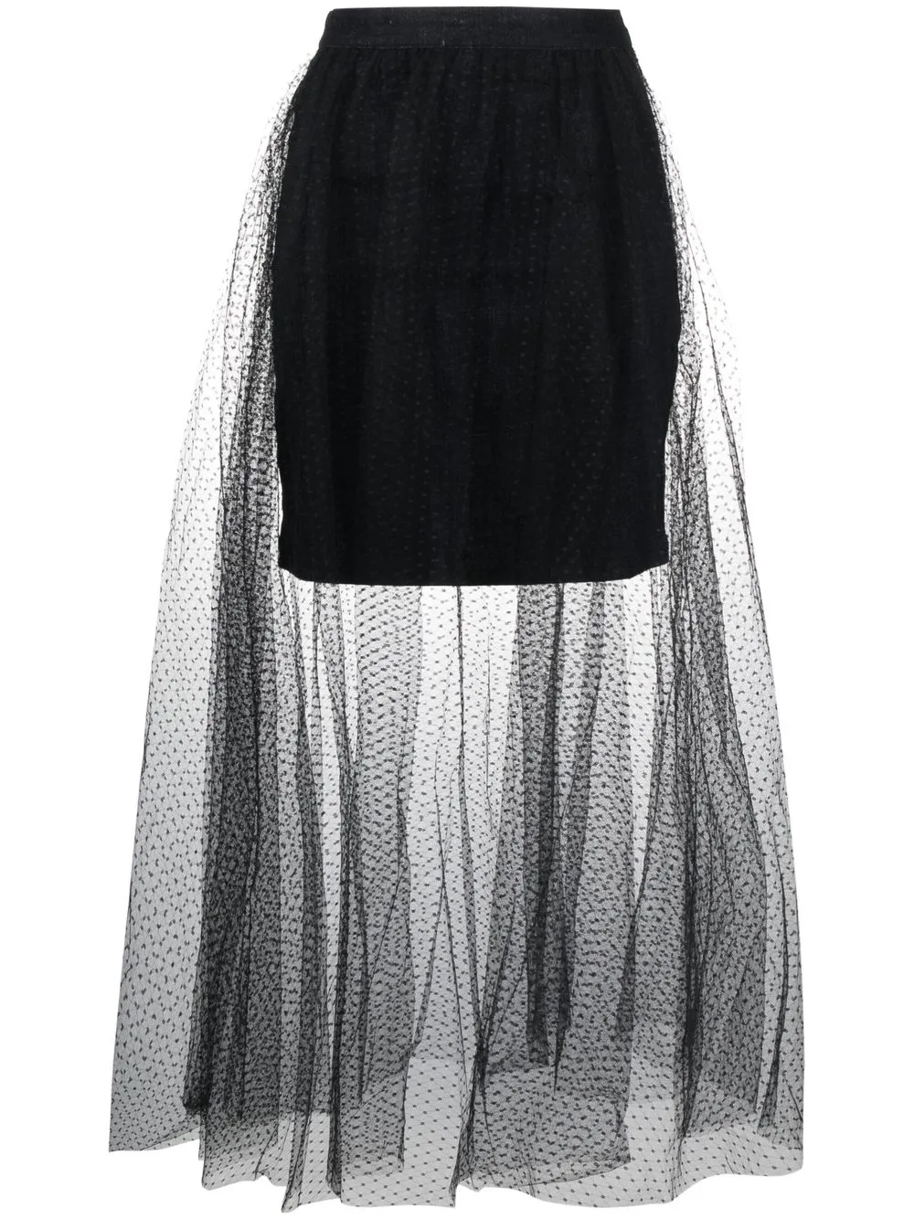 

TWINSET Rock tulle-layered maxi skirt - Black