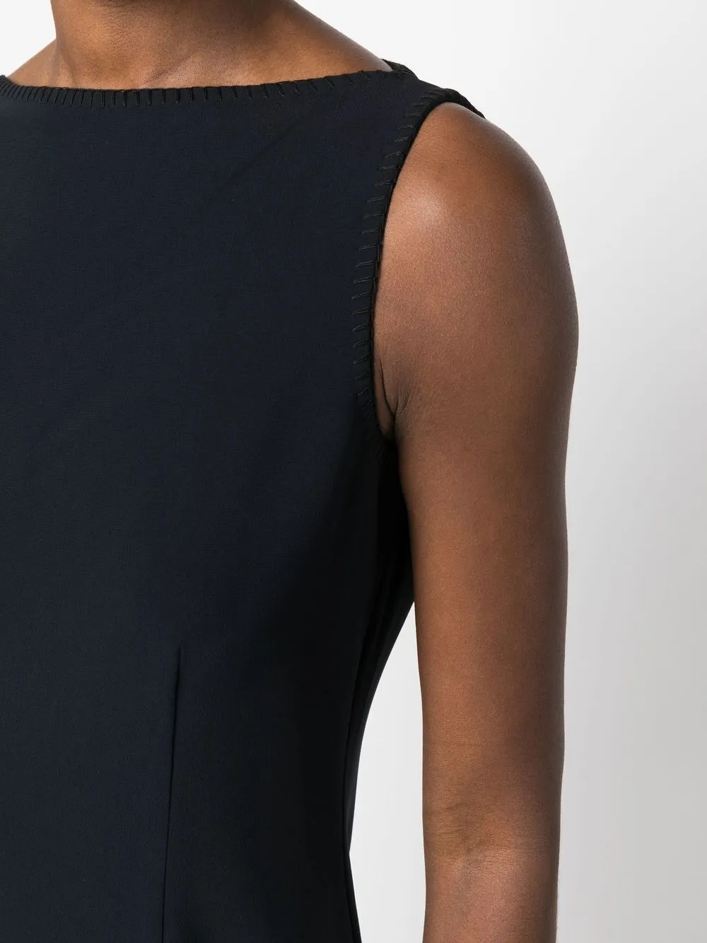 Theory Boatneck Sleeveless Mini Dress In Blue ModeSens