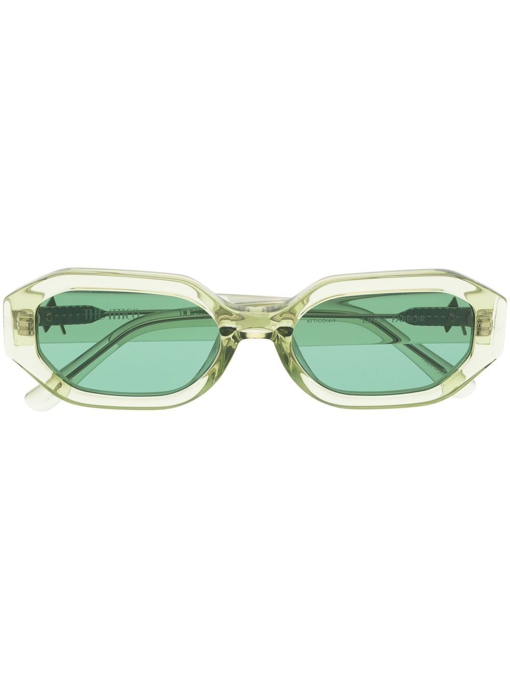 Attico Berta Rectangle-frame Sunglasses In Green