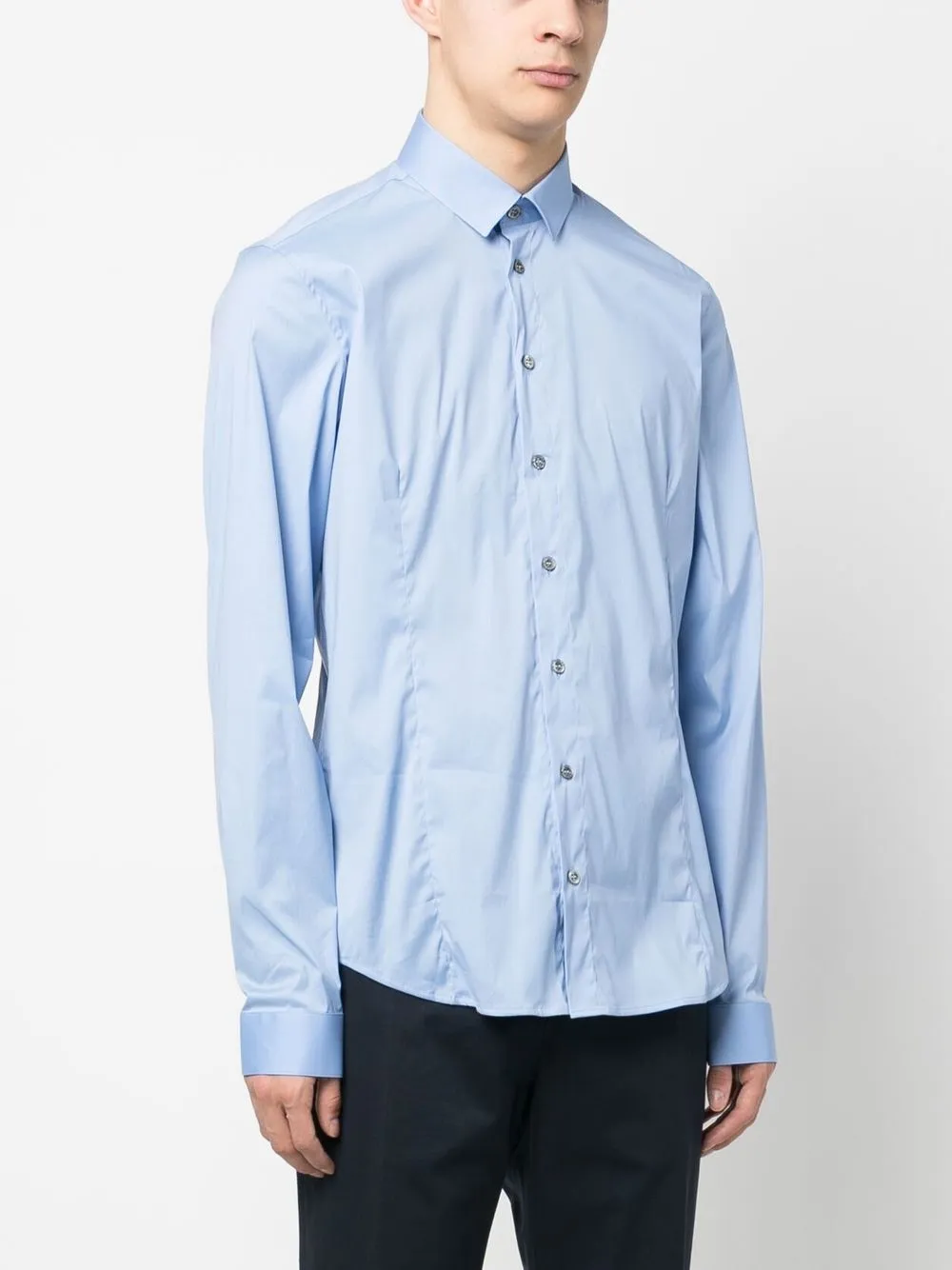 Shop Patrizia Pepe Slim-fit Shirt In Blue