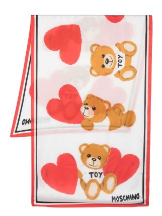 Moschino Teddy Bear heart-print Scarf - Farfetch