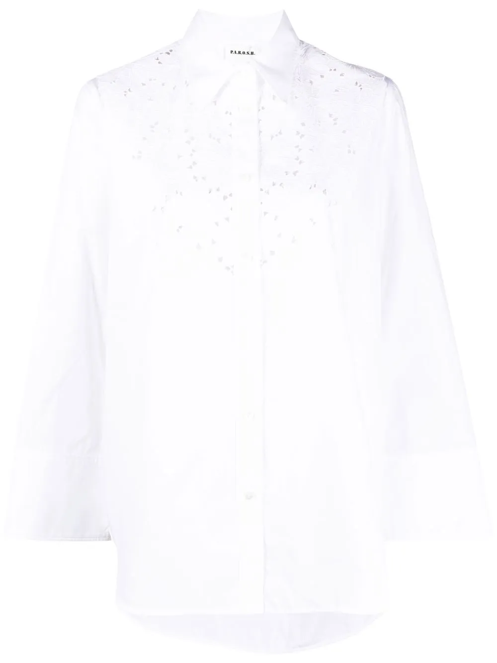 P.A.R.O.S.H. cut-out detail embroidered shirt - White