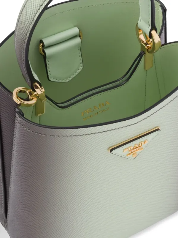 Saffiano Leather Tote in Green - Prada