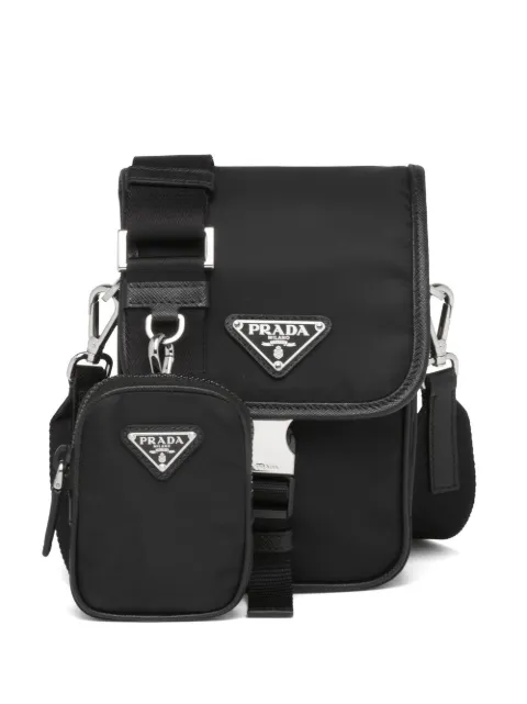 Prada Saffiano triangle-logo re-nylon shoulder bag