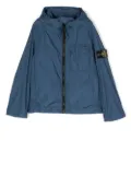 Stone Island Junior logo patch hooded jacket - Blue