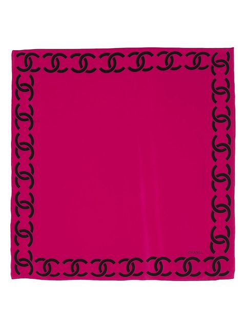 CHANEL Pre-Owned 1980s logo edge silk scarf