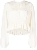 ISABEL MARANT Nelino pleated top - Neutrals