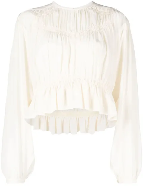 ISABEL MARANT pleated silk top